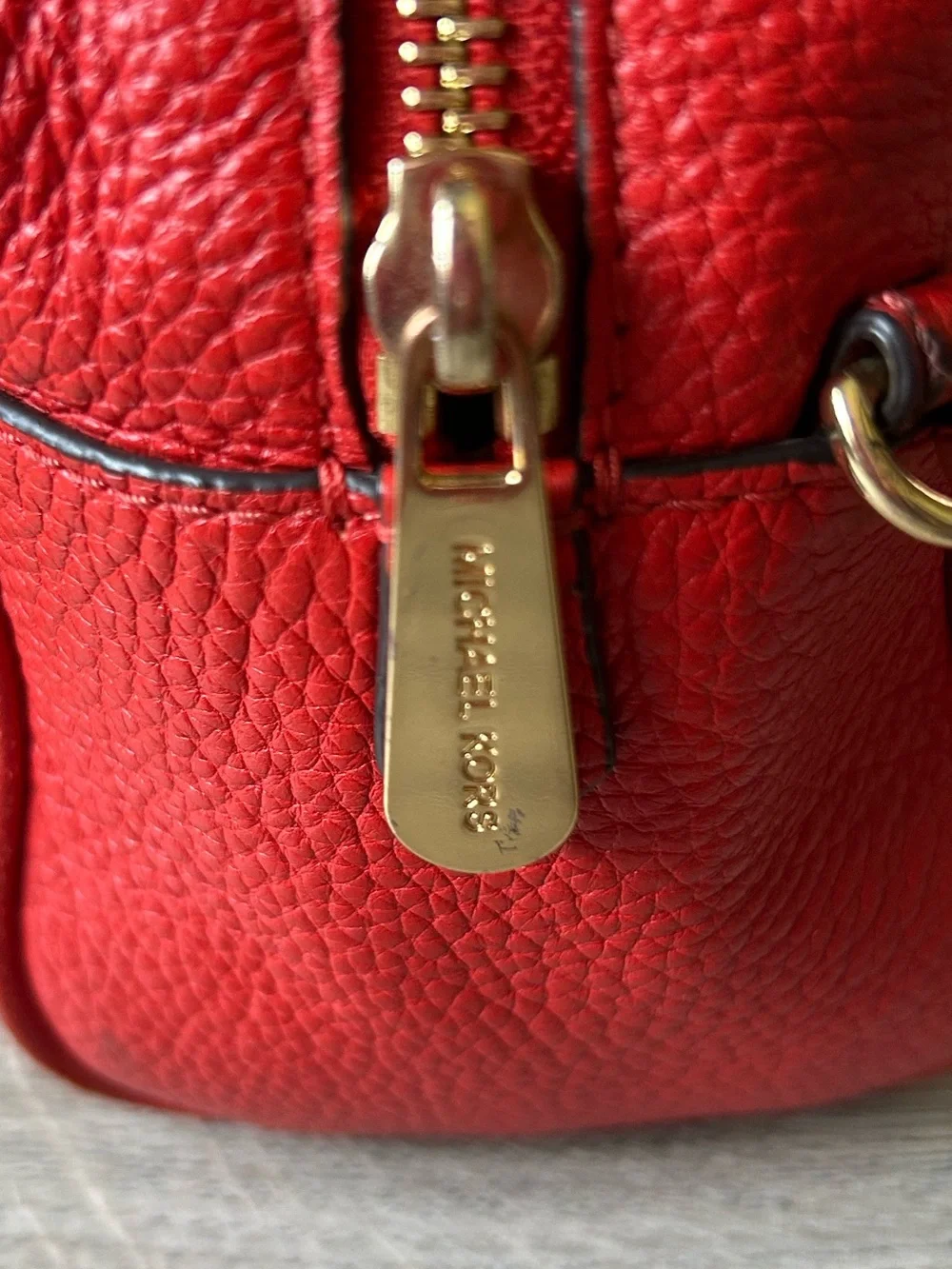 Michael Kors Red Leather Bedford Satchel